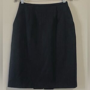 Vintage Sz 6 Pure Wool Hand Pockets Lined Pencil Skirt (flaw)